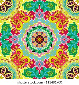vector seamless colorful floral pattern background