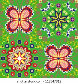 vector seamless colorful floral pattern background