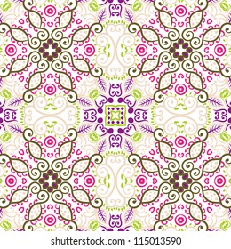 vector seamless colorful floral pattern background