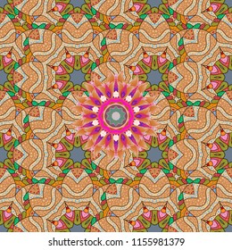 Vector seamless colorful floral pattern. Hand drawn floral texture, decorative flowers.