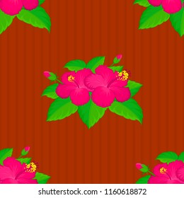 Vector seamless colorful floral pattern. Hand drawn floral texture, brown, green and orange decorative flowers. Vector illustration.
