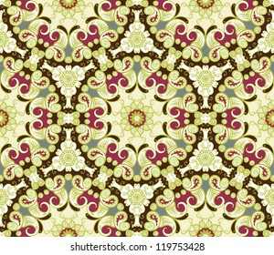 vector seamless colorful floral pattern background