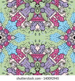 vector seamless colorful floral pattern background