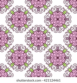 vector seamless colorful floral pattern background