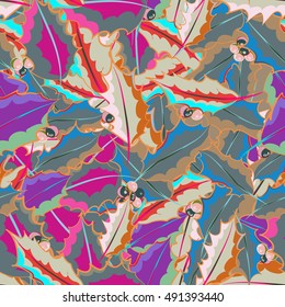 Vector seamless colorful floral pattern. Hand drawn floral texture, motley decorative flowers.