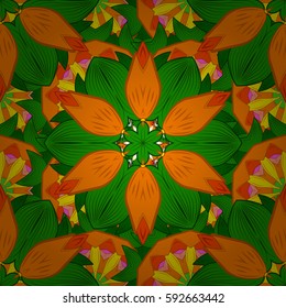 Vector seamless colorful floral pattern. Hand drawn floral texture, decorative flowers.