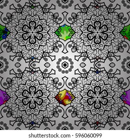 Vector seamless colorful floral pattern. Hand drawn floral texture, decorative flowers.