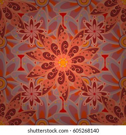 Vector seamless colorful floral pattern. Hand drawn floral texture, decorative flowers.