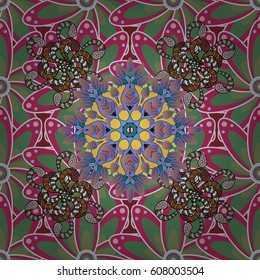 Vector seamless colorful floral pattern. Hand drawn floral texture, colorful decorative flowers.