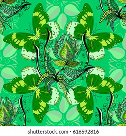 Vector seamless colorful floral pattern. Hand drawn floral texture, decorative flowers.