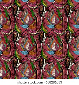 Vector seamless colorful floral pattern. Hand drawn floral texture, decorative flowers.