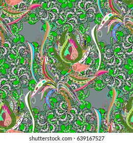 Vector seamless colorful floral pattern. Hand drawn floral texture, red decorative flowers.