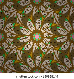 Vector seamless colorful floral pattern. Hand drawn floral texture, blue decorative flowers.