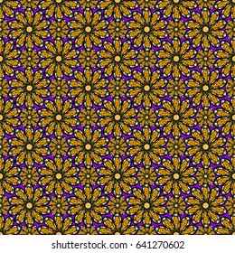 Vector seamless colorful floral pattern. Hand drawn floral texture.