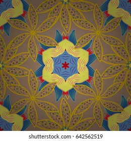 Vector seamless colorful floral pattern. Hand drawn floral texture, red decorative flowers.