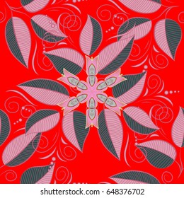 Vector seamless colorful floral pattern. Hand drawn floral texture, decorative leaves.