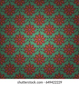 Vector seamless colorful floral pattern. Hand drawn floral texture, decorative flowers.