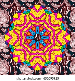 Vector seamless colorful floral pattern. Hand drawn floral texture, decorative flowers.