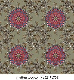 Vector seamless colorful floral pattern. Hand drawn floral texture, pink decorative flowers.