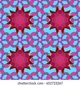Vector seamless colorful floral pattern. Hand drawn floral texture, decorative flowers.