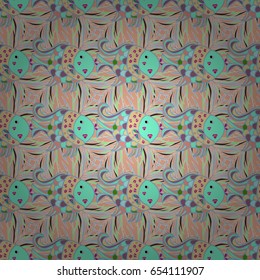 Vector seamless colorful floral pattern. Hand drawn floral texture, decorative flowers.