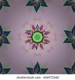 Vector seamless colorful floral pattern. Hand drawn floral texture, decorative flowers.