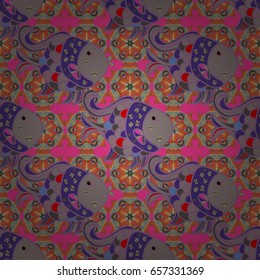 Vector seamless colorful floral pattern. Hand drawn floral texture, decorative flowers.