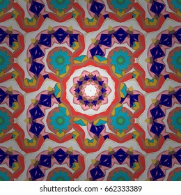 Vector seamless colorful floral pattern. Hand drawn floral texture, pink decorative flowers.