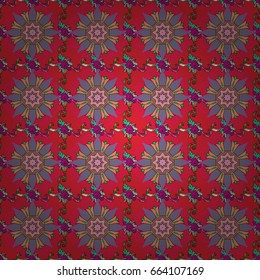 Vector seamless colorful floral pattern. Hand drawn floral texture, decorative flowers.
