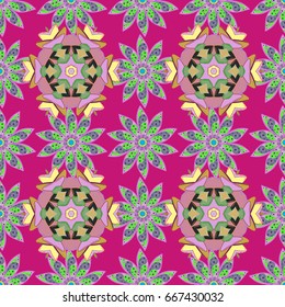 Vector seamless colorful floral pattern. Hand drawn floral texture, decorative flowers.