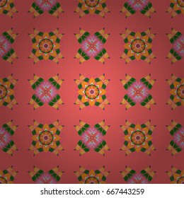Vector seamless colorful floral pattern. Hand drawn floral texture, pink decorative flowers.