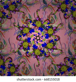 Vector seamless colorful floral pattern. Hand drawn floral texture, decorative flowers.