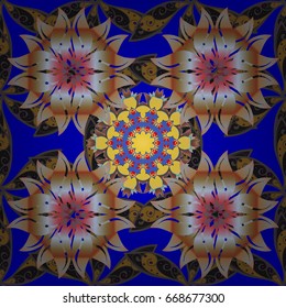 Vector seamless colorful floral pattern. Hand drawn floral texture, decorative flowers.