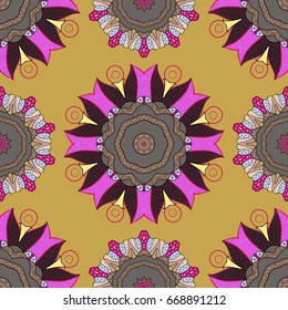 Vector seamless colorful floral pattern. Hand drawn floral texture, decorative flowers.