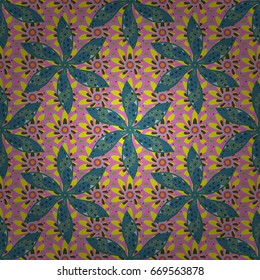 Vector seamless colorful floral pattern. Hand drawn floral texture, decorative flowers.