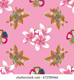 Vector seamless colorful floral pattern. Hand drawn floral texture, motley decorative flowers.