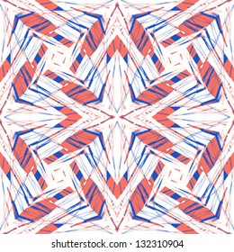 Vector seamless colorful hipster pattern with geometric forms, organic colors and sharp angles. Texture for web and print, fall fashion textile, background for invitation or CD cover for techno music.