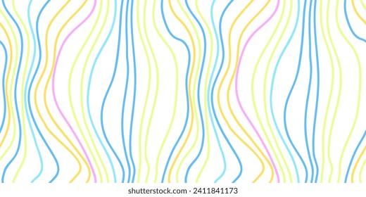 Vector seamless colorful irregular hand drawing lines vector seamless pattern background. Geometric striped ornament  modern colorful linear stylish texture.