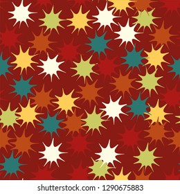 Vector Seamless Colorful Overlapping Color Star Pattern Background