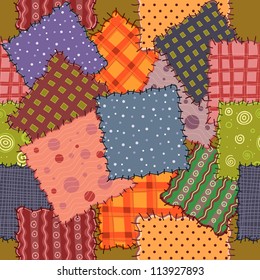 vector seamless of colorful patchwork fabrics