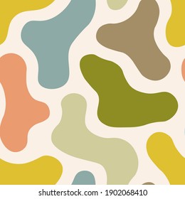 Vector seamless colorful pattern with abstract shapes. Drawing trendy endless texture -  retro design.