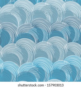 Vector seamless colorful pattern background with waves
