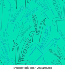 Vector seamless colorful pattern design of a cute decorative unicorn with wings in turquoise tones. The design is perfect for textiles, wrapping paper, wallpaper, stationery, decorations