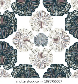 Patrón vectorial sin fisuras colorido de formas florales ornamentales abstractas en colores pastel. El diseño es perfecto para sábanas, fondos, papel de envoltura, papel pintado, textiles, superficies