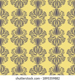 Vector seamless colorful pattern of ornamental abstract floral shapes in pastel colors. The design is perfect for sheets, backgrounds, wrapping paper, wallpaper, textiles, surfaces