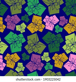 Patrón vectorial sin fisuras colorido de formas florales ornamentales abstractas en colores pastel. El diseño es perfecto para sábanas, fondos, papel de envoltura, papel pintado, textiles, superficies