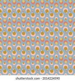 Patrón de color sin fisuras vectorial de puntos y círculos abstractos ornamentales en tonos pastel. El diseño es perfecto para sábanas, fondos, papel de envoltura, papel pintado, textiles, superficies