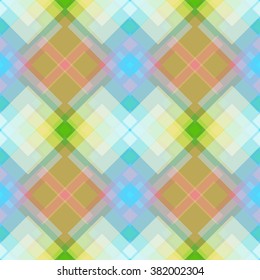 Vector seamless colorful plaid pattern. Graphical geometric endless background.