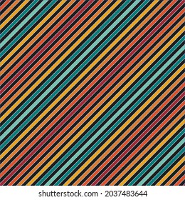 Vector seamless colorful striped pattern - vintage design. Trendy linear endless background