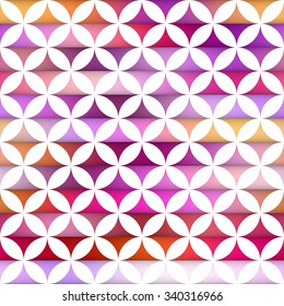 Vector Seamless Colorful Stripes Gradient  Stars And White Circle Tiling Pattern Abstract Background